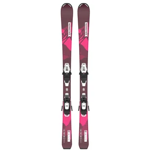 Dziecięce Narty SALOMON SKI SET L LUX JR S + C5 GW J75 BORDE 100 889645997032 L41536400 – Bordowy - Narty - miniaturka - grafika 1