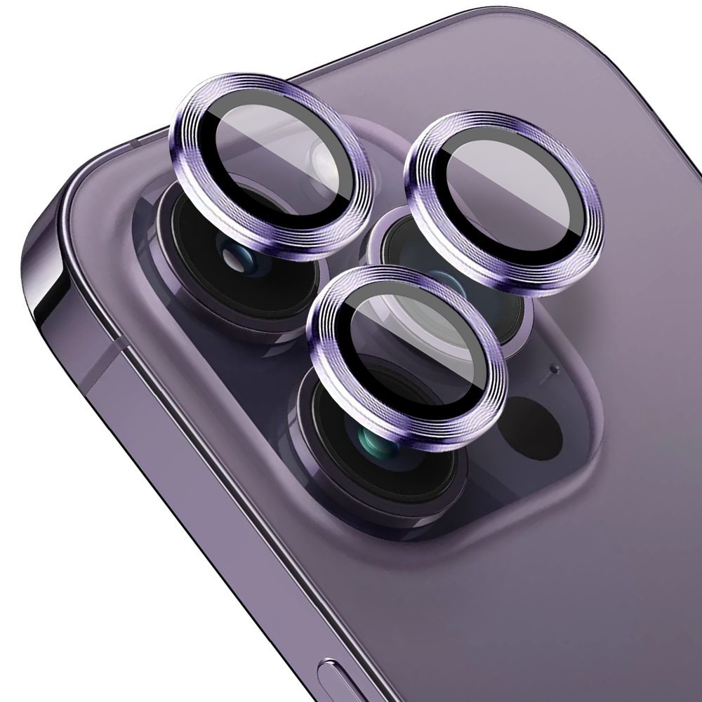 Osłona aparatu, szkło 9H do iPhone 14 Pro, 1 zestaw, głęboka purpura