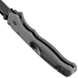 Nóż składany Demko AD20.5 Shark Foot Grey Grivory, Black DLC D2 by Andrew Demko (205-D2-SF-DLC) - Noże - miniaturka - grafika 5