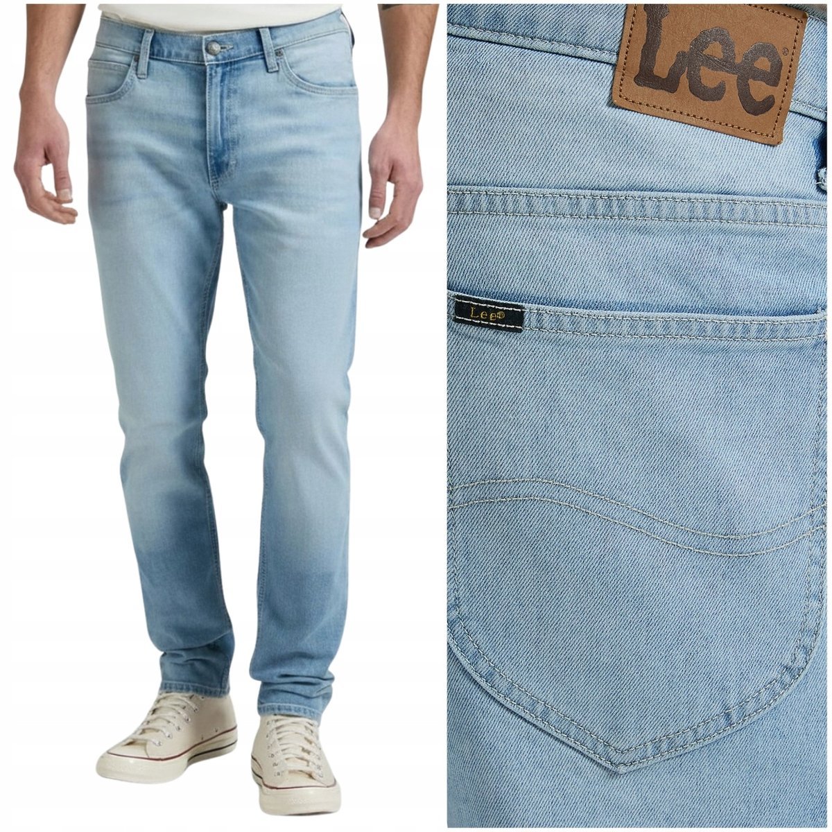 Lee Luke slim Blue Tide letnie mocno zwężane spodnie jeansowe W31 L32