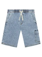 Spodenki damskie - Original Marines Szorty jeansowe DFP4277YM Niebieski Regular Fit - miniaturka - grafika 1