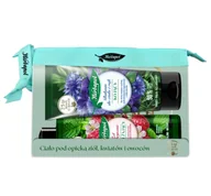 Zestawy kosmetyków damskich - Herbapol zestaw nawilżający żel pod prysznic 400ml + kojący balsam do ciała 200ml + kosmetyczka - miniaturka - grafika 1