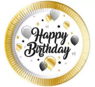 PROCOS NON-DISNEY Talerzyki urodzinowe Happy Birthday baloniki i gwiazdki - 23 cm - 8 szt. 88861 - Gadżety na imprezę - miniaturka - grafika 6
