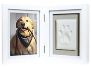 Ramki na zdjęcia - Pearhead Pet Ramka na biurko na zawiasy, pamiątka z psa lub Kate, DIY odcisk łapy, biała - miniaturka - grafika 1