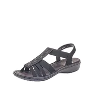 Sandały damskie - Rieker Sandały damskie 60870, Czarny 60870 00, 41 EU - miniaturka - grafika 1
