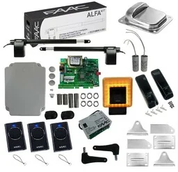 FAAC Zestaw ALFA 414 do 3 m + 3 Piloty + Lampa XLED + Odbojnik - Zestawy do bram - miniaturka - grafika 1
