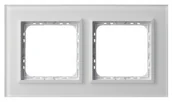 Klawisze i ramki - Ospel Ramka  podwójna SONATA szronione szkło 4mm - biały/biała - miniaturka - grafika 1