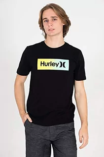 Koszule męskie - Hurley Męska koszula M Evd WSH OAO Boxed Gradient Ss czarny czarny S DB3252G - grafika 1