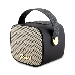 Guess głośnik Bluetooth GUWSB2P4SMK Speaker mini czarny/black 4G Leather Script Logo with Strap - Głośniki przenośne - miniaturka - grafika 6