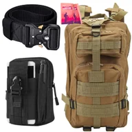 Nerki - Plecak Brązowy 35L Militarny Nerka Cargo Pas Czarny Taktyczny 120 cm - miniaturka - grafika 1