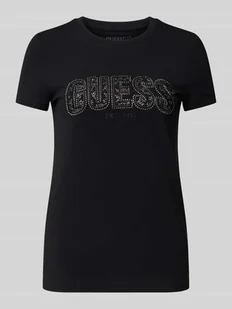 T-shirt z wyhaftowanym logo - Koszulki i topy damskie - miniaturka - grafika 1
