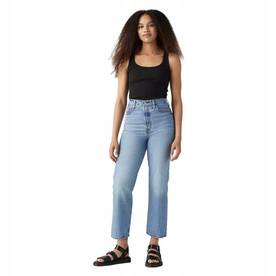LEVI'S JEANSY MOM JEANS WYSOKI STAN KLASYCZNE NIEBIESKIE 28/27 16FA