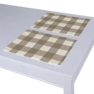 Obrusy i serwetki - Dekoria pl pl Podkładka 2 sztuki beżowo biała krata 5,5x5,5cm) 40 x 30 cm Quadro 403-136-08 - miniaturka - grafika 1