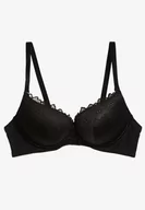 Biustonosze - Czarny Biustonosz z Push Upem i Koronkowymi Miseczkami Berilis - miniaturka - grafika 1