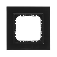 Klawisze i ramki - LEDart 1-krotna - Ospel SONATA R-1RGC/32/25, czarne szkło, grubość 4 mm - miniaturka - grafika 1