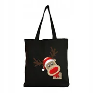 Torby i wózki na zakupy - Eko Torba na ramię Zakupy Shopper Torebka Bawełniana Świąteczna Renifer #2 - miniaturka - grafika 1