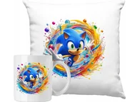 Gadżety dla niej i dla niego - ZESTAW PODUSZKA + KUBEK Jeż Sonic Sega Gry Pomysł na Prezent +IMIĘ - miniaturka - grafika 1