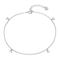 Bransoletki - Glanzstücke München Srebrna bransoletka na stopę Serce srebro wysokiej próby srebrny Bransoletki na nogę 1 ct Damski - miniaturka - grafika 1