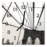 Zegary - Zegar szklany ścienny Most Brookliński Miasto - miniaturka - grafika 1