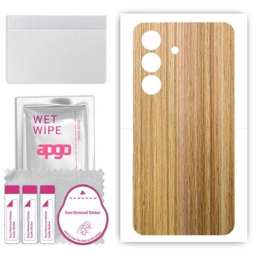 folia naklejka skórka strukturalna na TYŁ do Samsung Galaxy S24+ - Drewno Dąb Miodowy - apgo SKINS