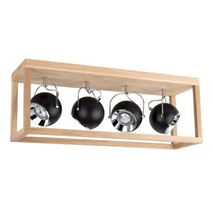 Spotlight Skandynawska LAMPA sufitowa ROY 5224474L drewniana OPRAWA plafon klatka reflektorki kule balls dąb olejowany czarna 5224474L - Lampy sufitowe - miniaturka - grafika 1