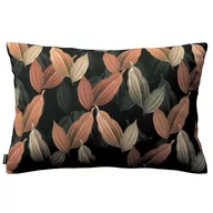 Poszewki na poduszki - Dekoria Poszewka Kinga na poduszkę prostokątną brzoskwiniowo-brązowe liście na czarnym tle 60 × 40 cm Abigail 108-143-21 - miniaturka - grafika 1