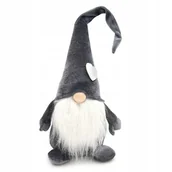 Ozdoby bożonarodzeniowe - Skrzat świąteczny krasnal bożonarodzeniowy dziewczynka gnom szary 40 cm - miniaturka - grafika 1