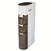 Inne - TEMU Biurko Łazienkowe Oszczędzające Przestrzeń w Kolorze Białym i Różowym Złocie - Wielofunkcyjny Organizer na Kółkach z Wąskim Designem do Toalety, - miniaturka - grafika 1