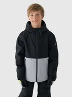 Kurtki i kamizelki sportowe męskie - 4F Kurtka narciarska membrana 5000 chłopięca - szara 164 (13-14 lat) - miniaturka - grafika 1