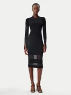 Sukienki - Patrizia Pepe Sukienka dzianinowa 8A1420/K078-K103 Czarny Slim Fit - miniaturka - grafika 1