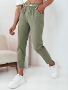 Spodnie damskie - Spodnie damskie materiałowe ERLON zieone Dstreet UY2100 - miniaturka - grafika 1