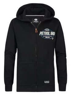 Petrol Industries Boys Sweater Hooded Zip Bluza dziecięca, Dark Black, 10 lat - Bluzy dla dziewczynek - miniaturka - grafika 1