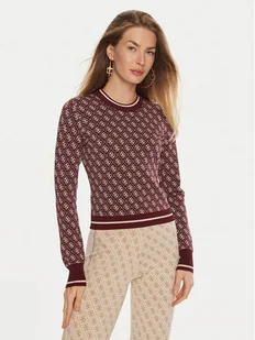 Guess Sweter Lise W4BR21 Z37K0 Bordowy Slim Fit - Swetry damskie - miniaturka - grafika 1