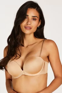 Hunkemöller Usztywniony bezszwowy biustonosz maximizer bez ramiączek Beżowy - Biustonosze - miniaturka - grafika 1
