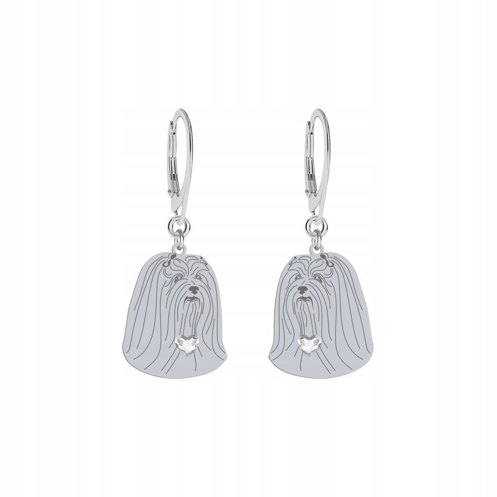 Kolczyki Srebrne z Lhasa Apso 925 Prezent Kobieta Biżuteria GRAWER GRATIS