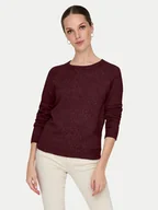 Swetry damskie - ONLY Sweter Rica 15204279 Bordowy Regular Fit - miniaturka - grafika 1