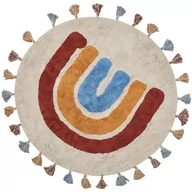 Dywany - Lumarko Dywan okrągły bawełniany ø 120 cm wielokolorowy YAGCI - miniaturka - grafika 1