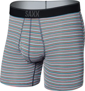 SAXX Bokserki męskie trekkingowe / sportowe z rozporkiem SAXX QUEST Boxer Brief Fly - kolorowe paski S - Majtki męskie - miniaturka - grafika 1