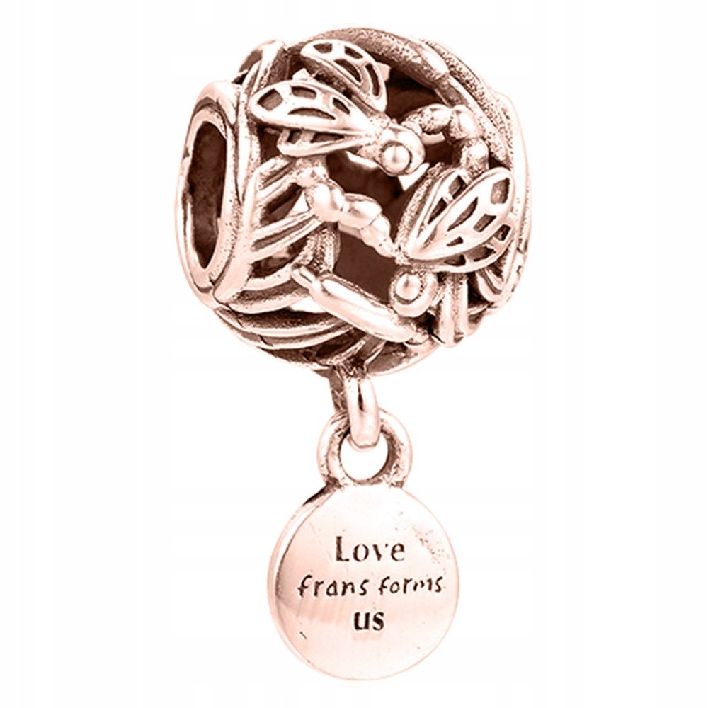 Charms Ważka Dragonfly Owad różowe złoto srebro