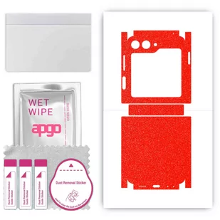 Folia naklejka skórka strukturalna na TYŁ+BOKI do Samsung Galaxy Z Flip5 -  Czerwony Pastel Matowy - apgo SKINS - Szkła hartowane na telefon - miniaturka - grafika 1