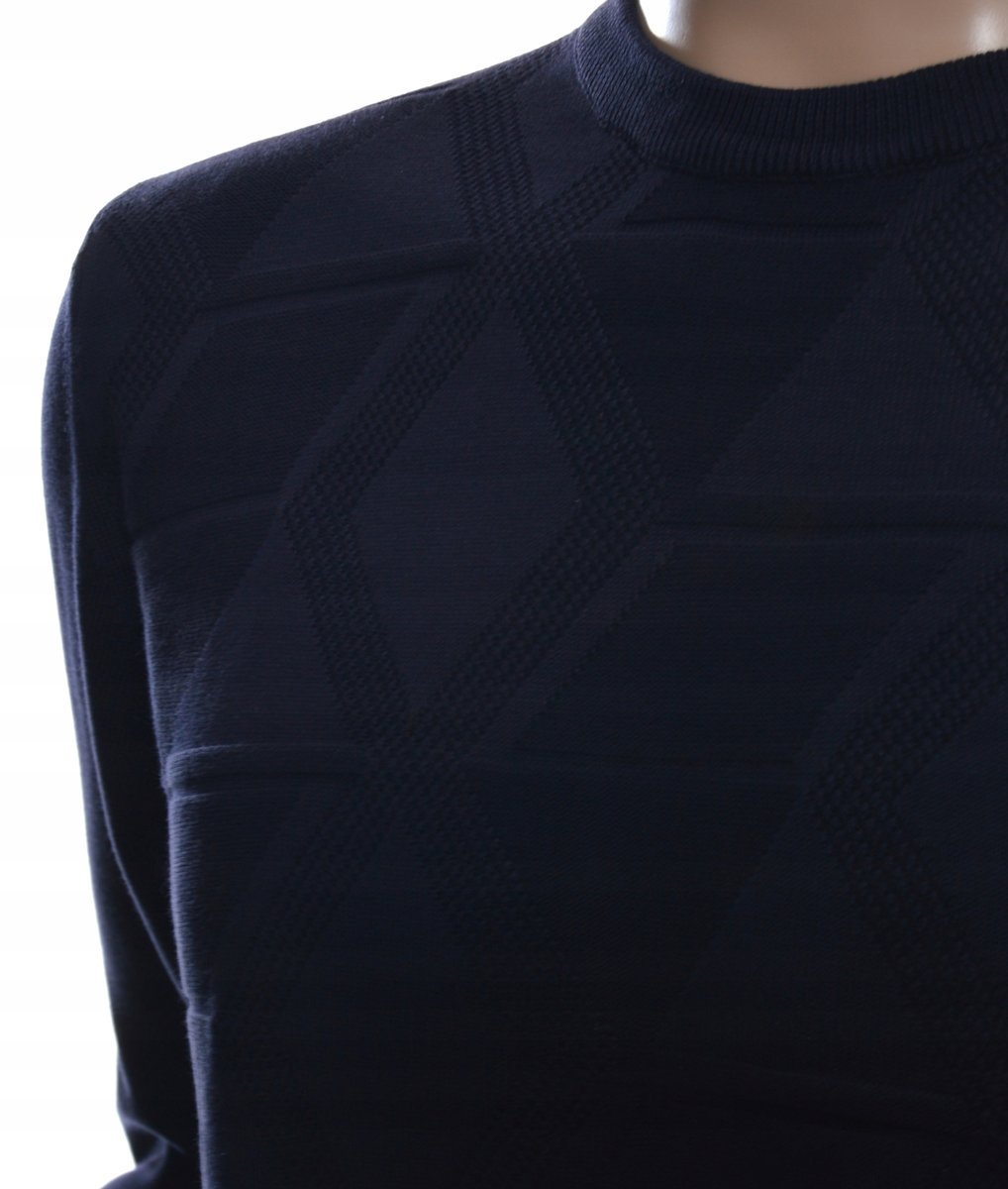 Strokers Klasyczny Elegancki Sweter Męski Z Bawełny Xxxl 3Xl Granatowy