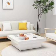 Ławy i stoliki kawowe - VidaXL Lumarko Stolik kawowy, biały, wysoki połysk, 90x90x28 cm, płyta wiórowa 806918 VidaXL - miniaturka - grafika 1