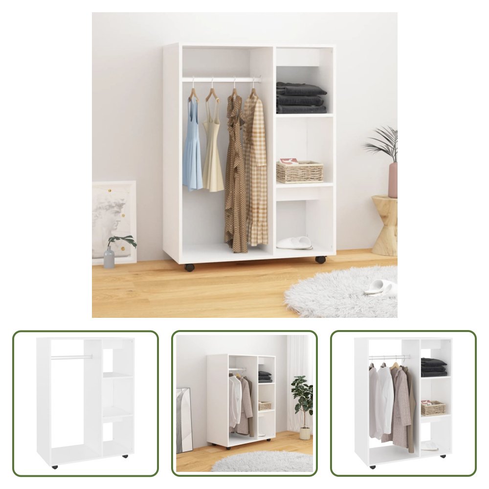 The Living Store Szafa biała 80x40x110 cm Materiał drewnopochodny