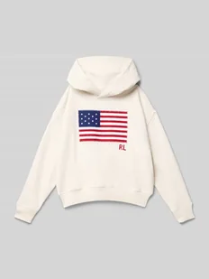 Bluza z kapturem i wyhaftowanym logo i motywem - Bluzy dla dziewczynek - miniaturka - grafika 1