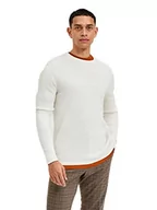 Swetry męskie - SELECTED HOMME SLHMAINE LS Knit Crew Noos sweter męski, Egret, XXL, Egret, XXL - miniaturka - grafika 1