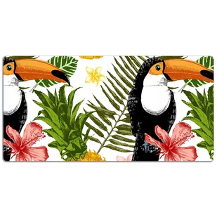 Mata z nadrukiem na biurko Tukan i Ananas 120x60 cm, Dywanomat - Podkładki na biurko - miniaturka - grafika 1