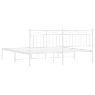 Metalowa rama łóżka z wezgłowiem, biała, 183x213 cm Lumarko! - Łóżka - miniaturka - grafika 8