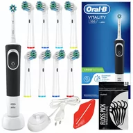 Szczoteczki elektryczne - Zestaw Oral-B Vitality 100 Czarna + zam. Precision x8 - miniaturka - grafika 1