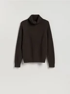 Moda i Uroda OUTLET - Reserved - Wełniany sweter z golfem - brązowy - miniaturka - grafika 1