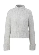 Swetry damskie - s.Oliver Sales GmbH & Co. KG/s.Oliver Damski sweter z prążkowaną strukturą, szary, L - miniaturka - grafika 1